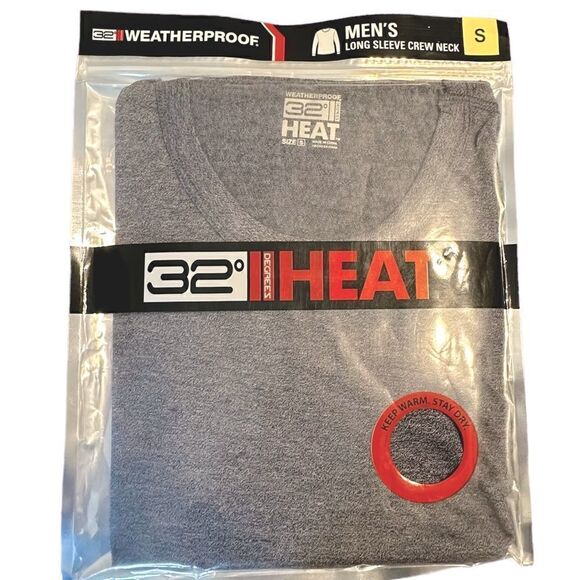 32 degrees Heat Heathered Navy Weatherproof Crew Neck baselayer - Picture 1 of 5